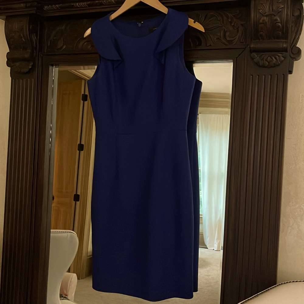 JCrew women’s pencil dress with flutter sleeves navy blue